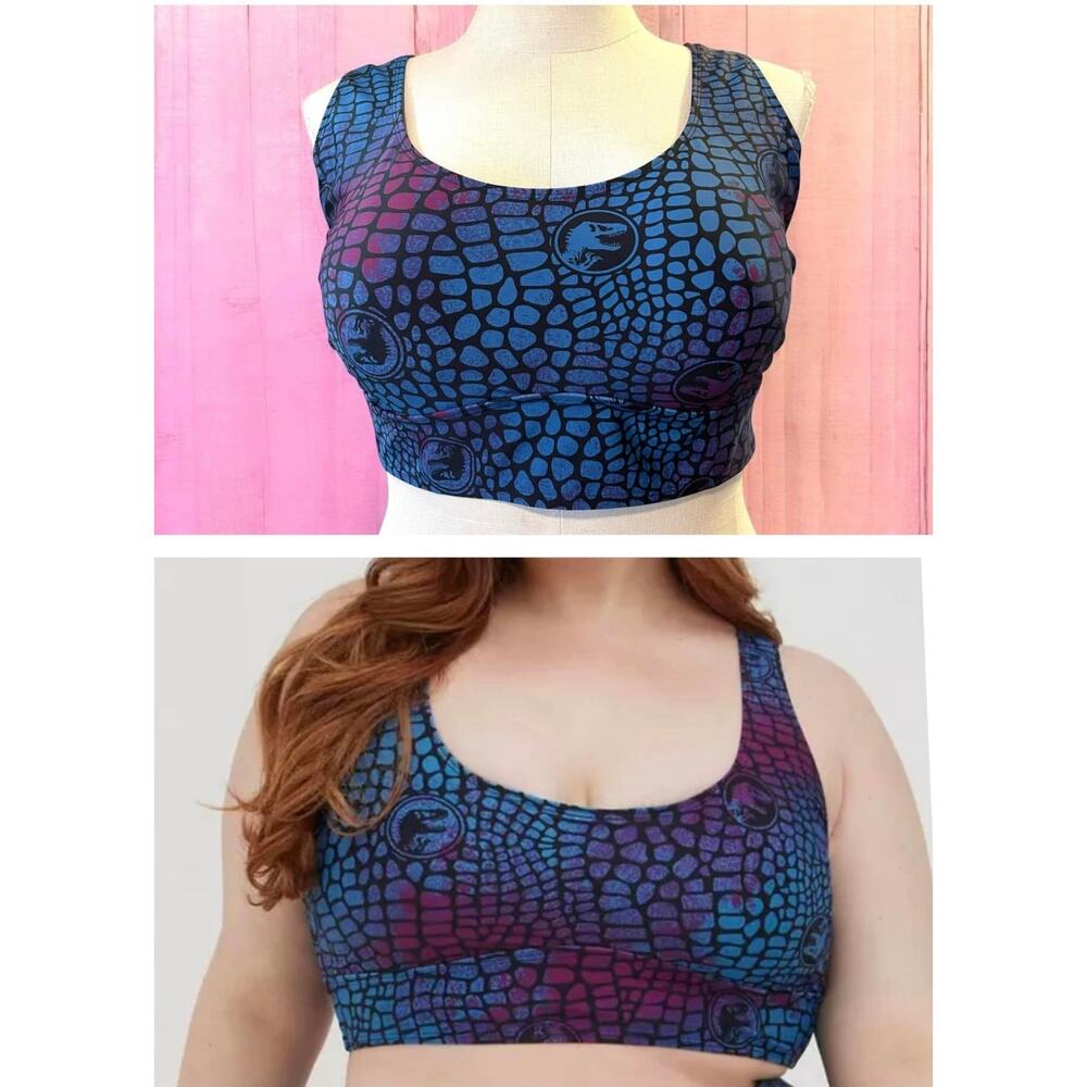 Torrid Jurassic Park World Dinosaur Wireless Padded Scoop Bikini Swim Top 4X